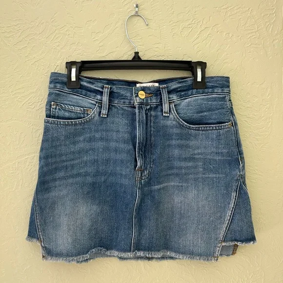 FRAME Denim Mini Jean Skirt Size 27 - Picture 2 of 6